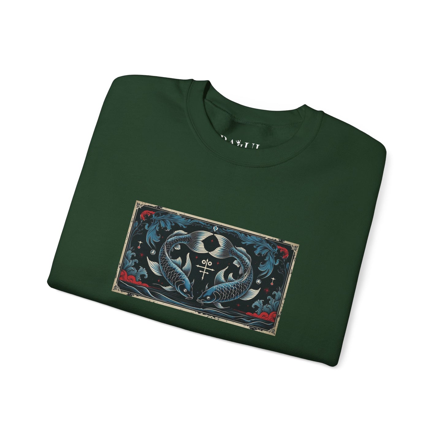 Pesci - Felpa Zodiaco Gotico, grafica in Blu