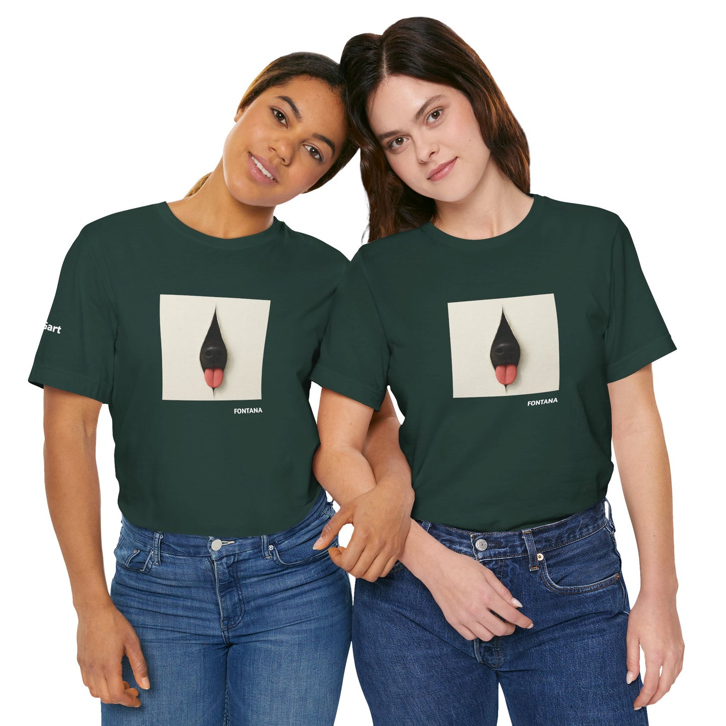 T-Shirt unisex  DOGART - FONTANA - Un dipinto iconico rivisitato con i cani