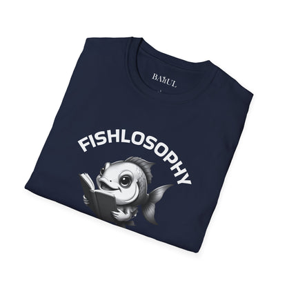 Maglietta unisex Fishlosophy - Design con vibrazioni oceaniche e domande sulla vita - Un pesce intelligente sa che non tutto è come sembra.