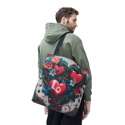 Artistic Surge - Eco-Friendly Canvas Tote Bag - HEARTS OF LOVE