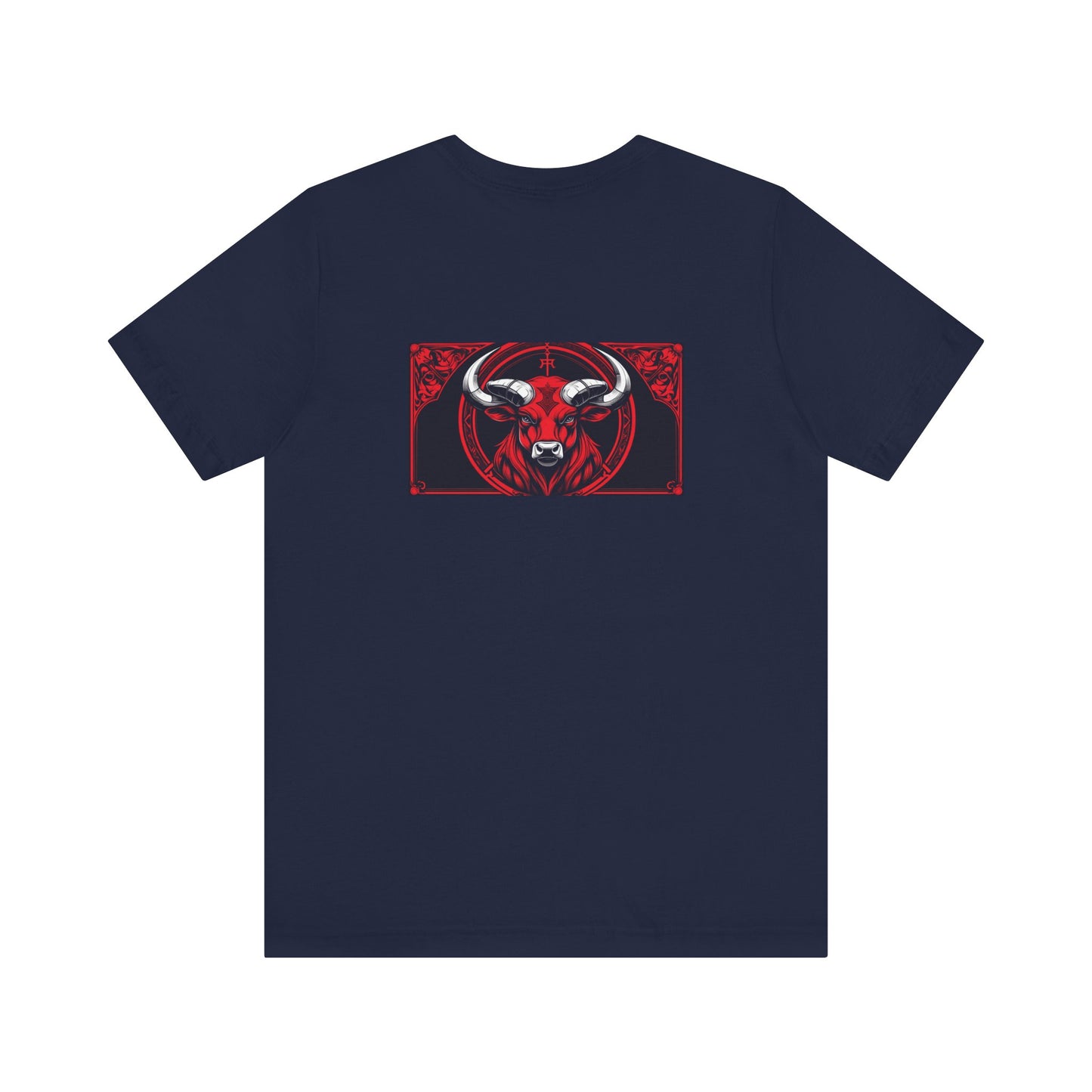 Toro - Zodiaco gotico, maglietta con grafica rossa sul retro. Zodiaco nell'ombra