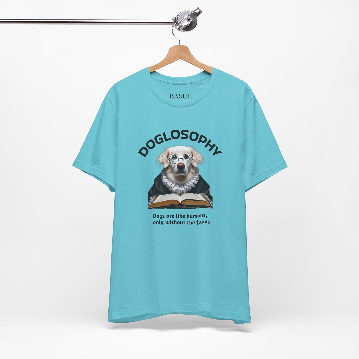 Maglietta a maniche corte unisex Doglosophy – Design "I cani sono come gli umani ma senza difetti"