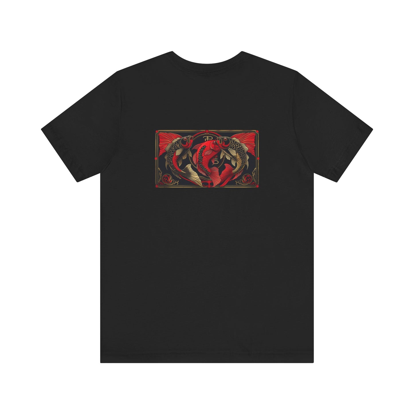 Pesci - Zodiaco gotico, maglietta con grafica rossa sul retro. Zodiaco nell'ombra