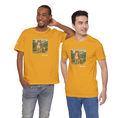 Unisex T-Shirt con cane DOGART - STILE SUMI-E - Dipinto iconico rivisitato con i cani