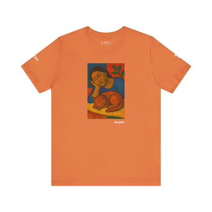 T-shirt unisex CATART - GAUGUIN - Un dipinto iconico rivisitato con i gatti