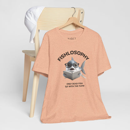 Fishlosophy Unisex Jersey Maglietta a maniche corte – Le profondità dell'oceano non sono per i deboli di cuore.
