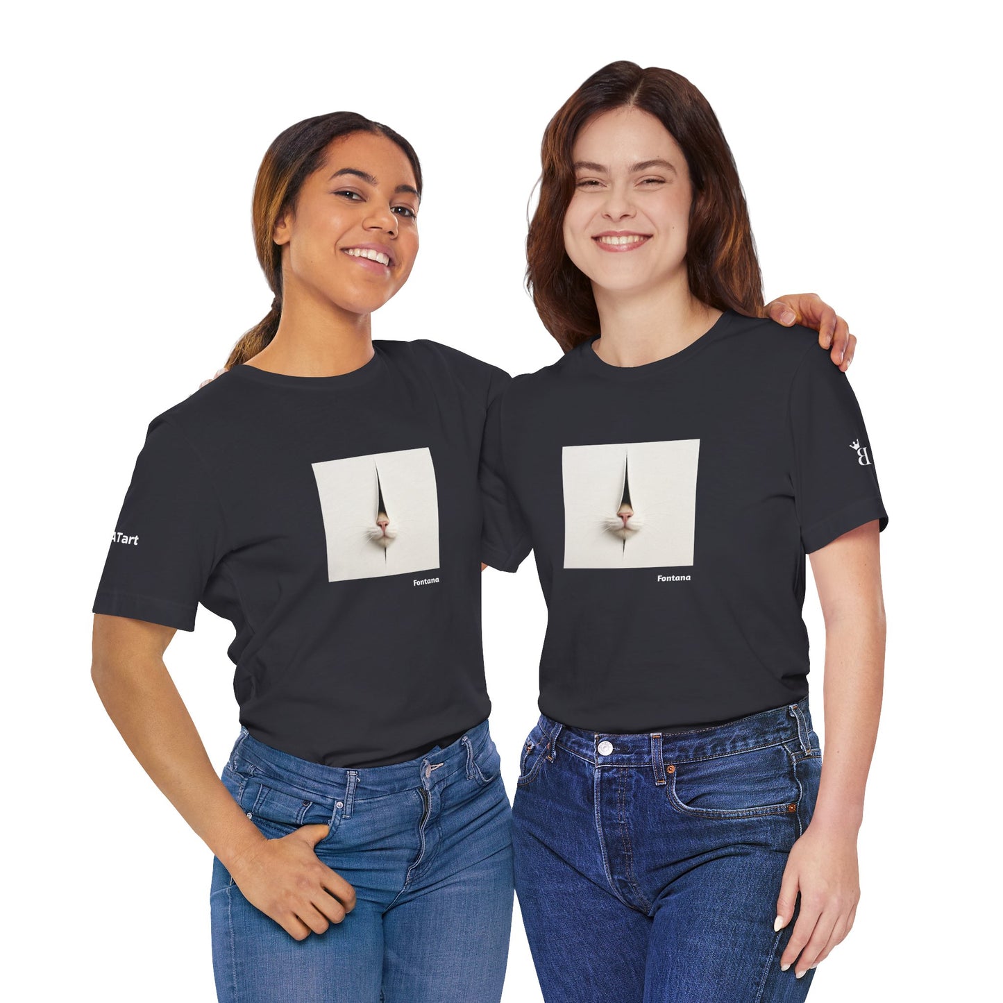 T-shirt unisex CATART - FONTANA - Un dipinto iconico rivisitato con i gatti