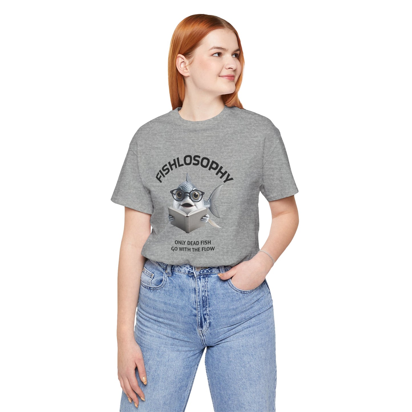 Fishlosophy Unisex Jersey Maglietta a maniche corte – Le profondità dell'oceano non sono per i deboli di cuore.
