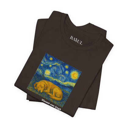 Unisex T-Shirt con cane DOGART  - VAN GOGH - Un dipinto iconico rivisitato con i cani