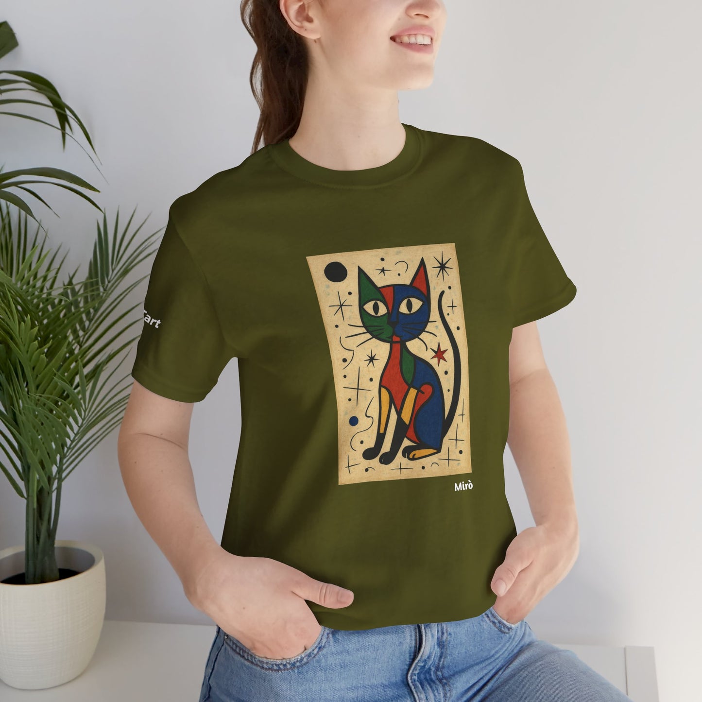 T-shirt unisex CATART - MIRO - Dipinto iconico rivisitato con i gatti