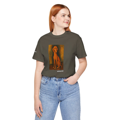 Unisex T-Shirt con cane DOGART  - MODIGLIANI - Un dipinto iconico rivisitato con i cani