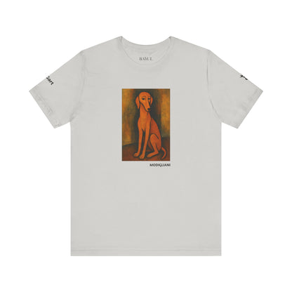 Unisex T-Shirt con cane DOGART  - MODIGLIANI - Un dipinto iconico rivisitato con i cani