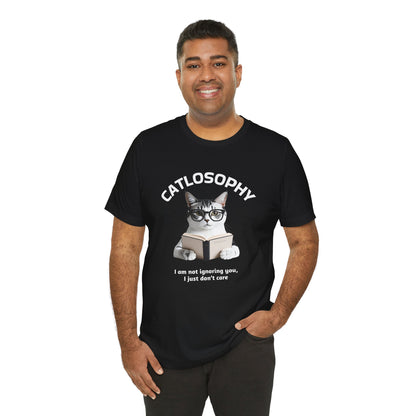 Catlosophy Unisex Jersey Maglietta a maniche corte – Design "Non ti sto ignorando, solo che non me ne frega niente"
