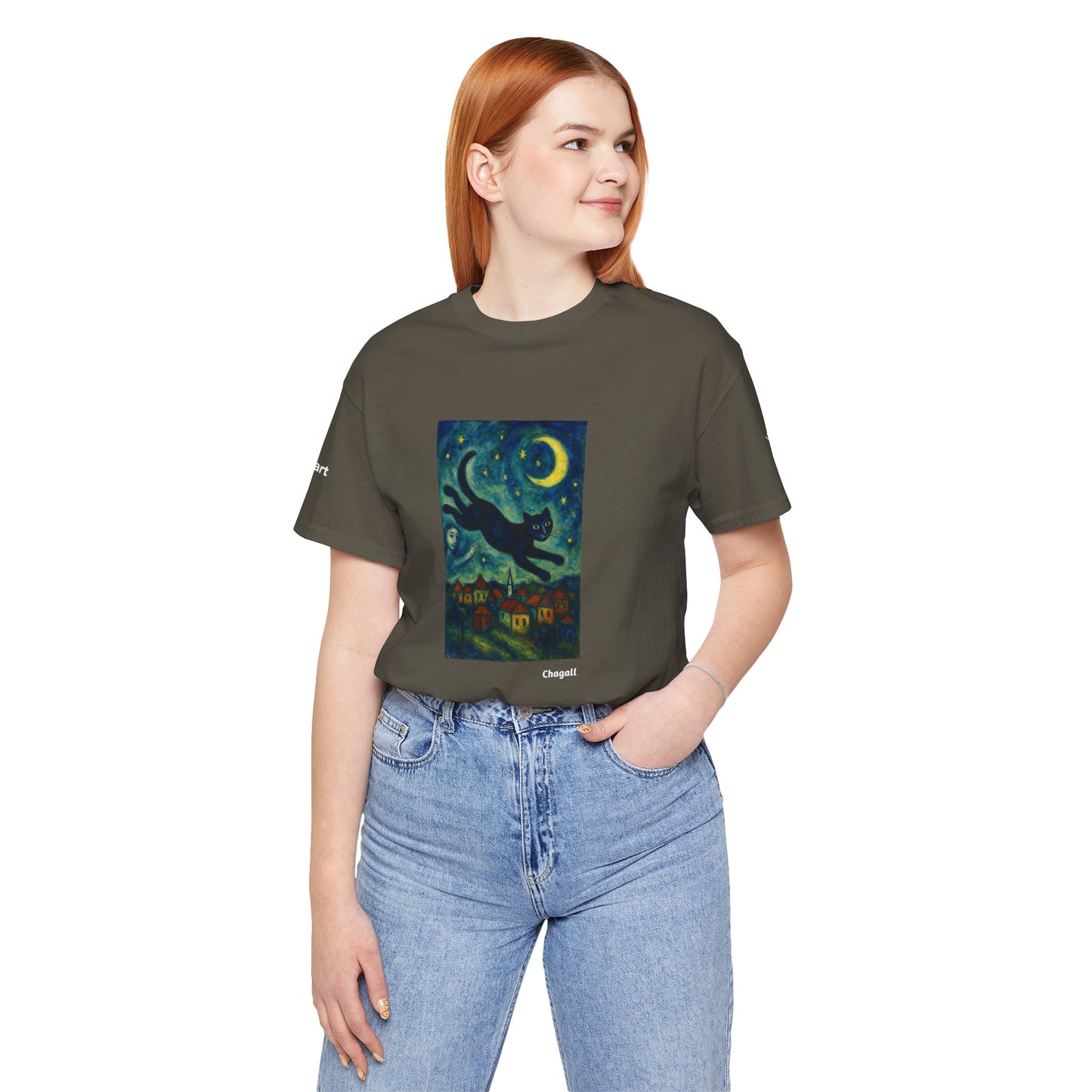T-shirt unisex CATART - MARC CHAGALL - Un dipinto iconico rivisitato con i gatti