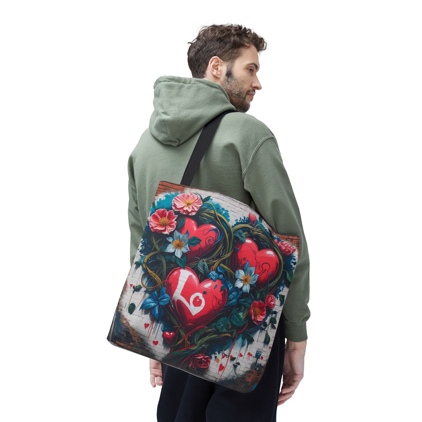 Artistic Surge - Eco-Friendly Canvas Tote Bag - HEARTS OF LOVE