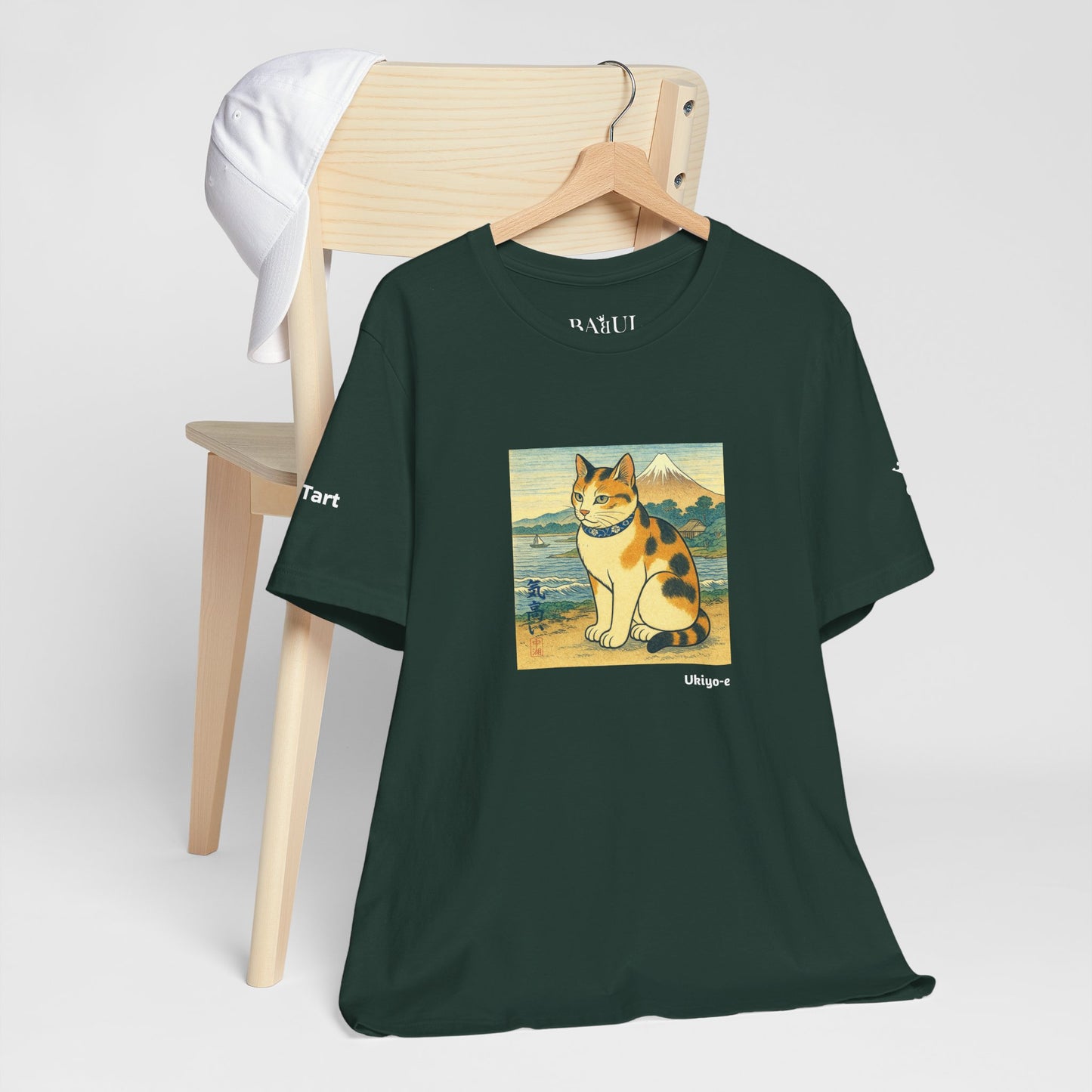 T-Shirt unisex CATART - Stile artistico giapponese UKIYO-E - Pittura iconica rivisitata con i gatti