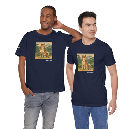 Unisex T-Shirt con cane DOGART - STILE SUMI-E - Dipinto iconico rivisitato con i cani