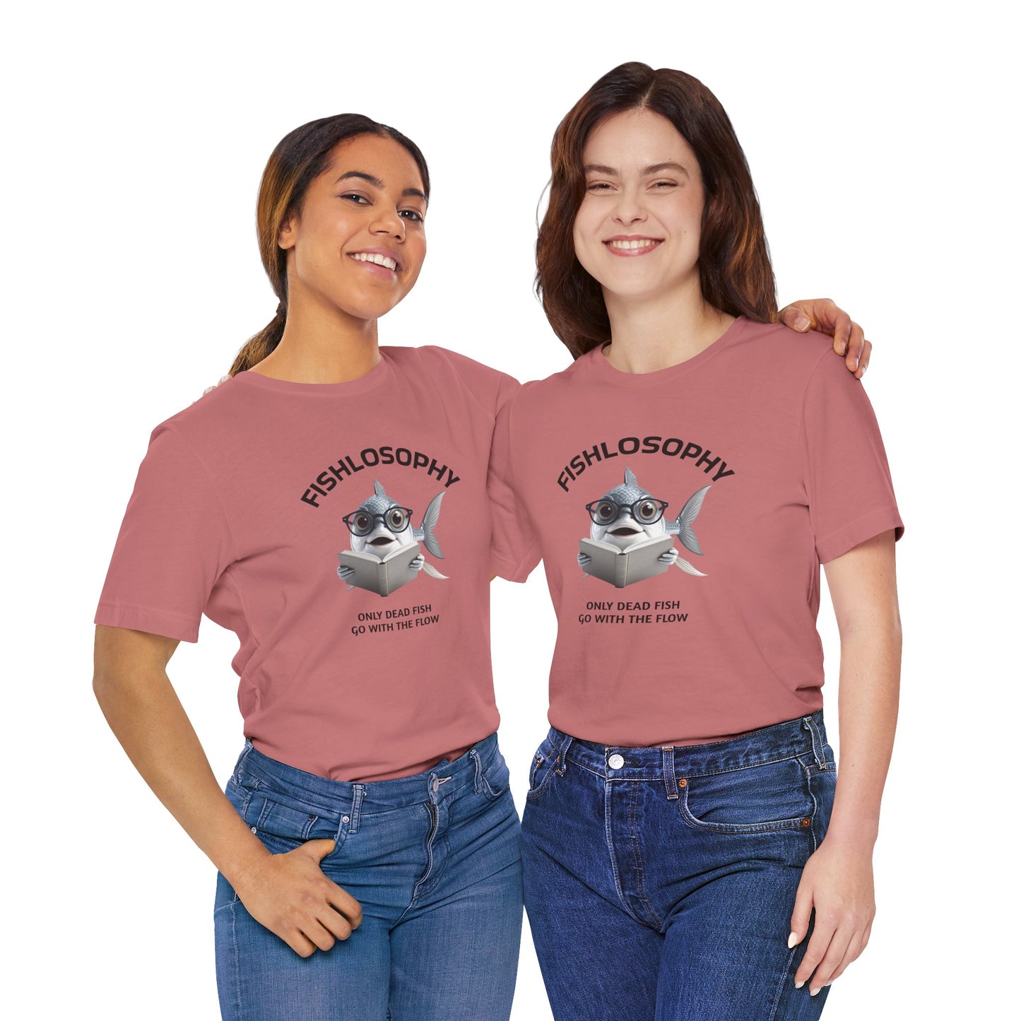 Fishlosophy Unisex Jersey Maglietta a maniche corte – Le profondità dell'oceano non sono per i deboli di cuore.