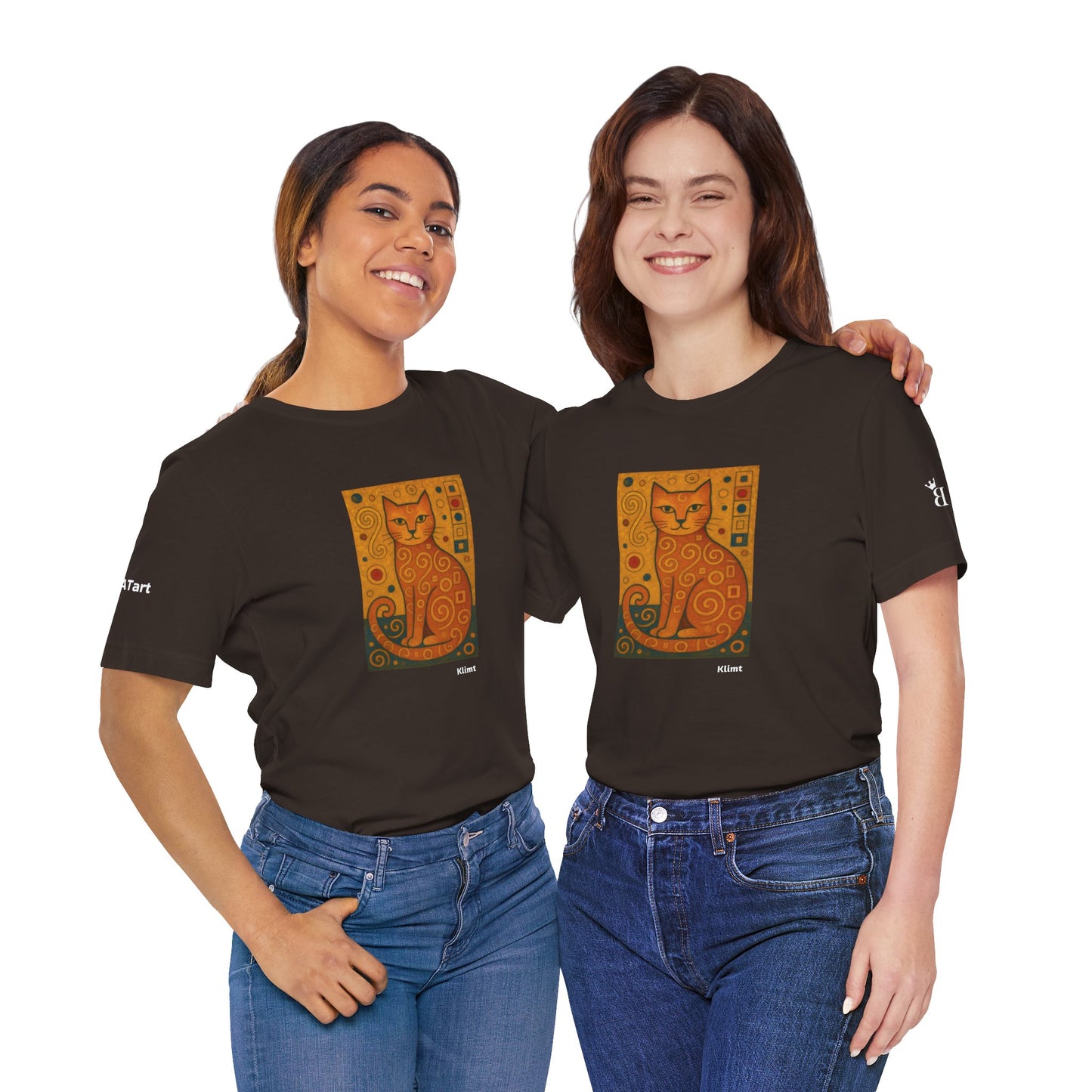 T-shirt unisex CATART - KLIMT - Dipinto iconico rivisitato con i gatti