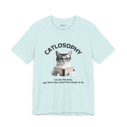 Maglietta a maniche corte unisex Catlosophy – Design "Lascia che il cane abbai"