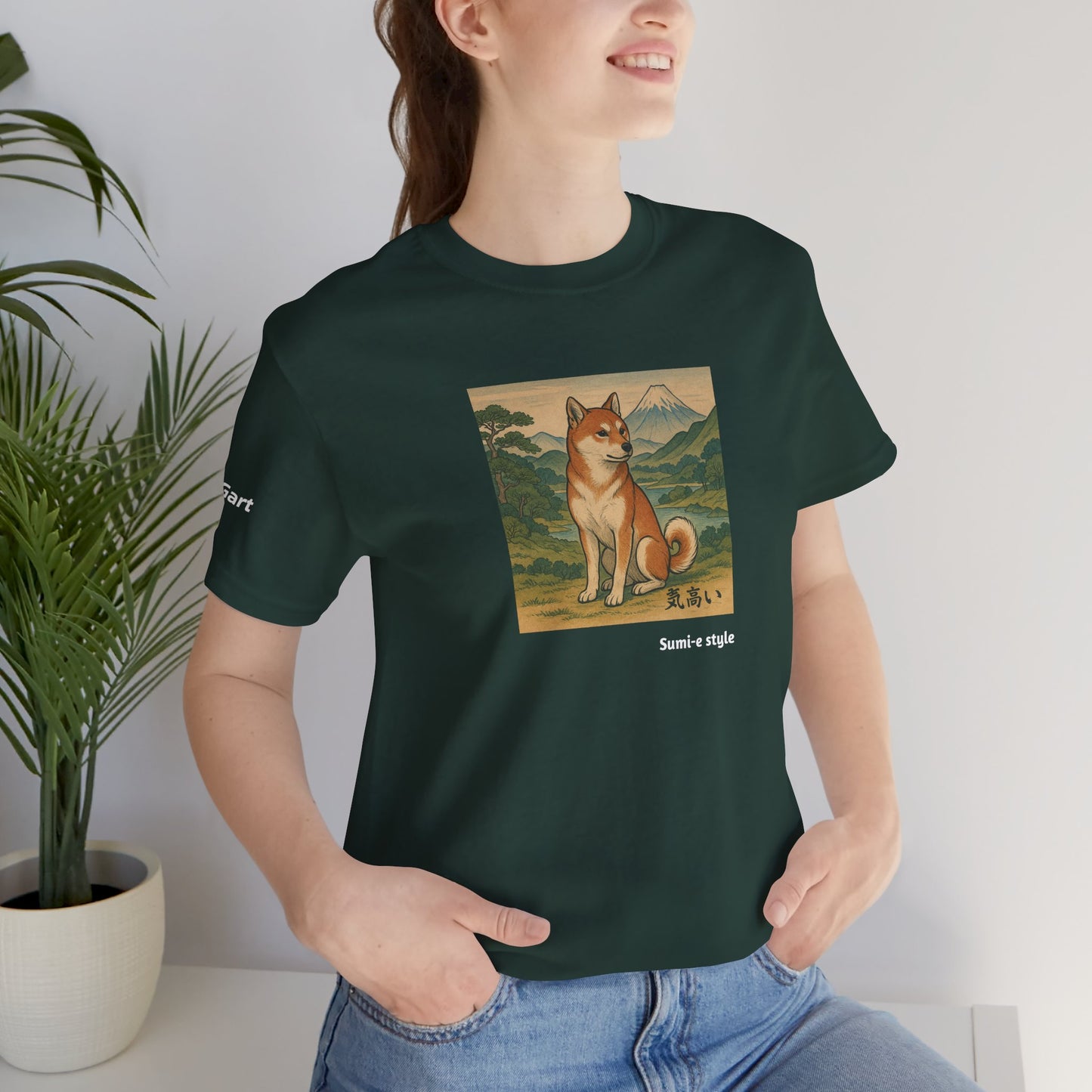 Unisex T-Shirt con cane DOGART - STILE SUMI-E - Dipinto iconico rivisitato con i cani