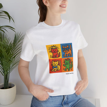 T-shirt unisex CATART - KEITH HARING - Un dipinto iconico rivisitato con i gatti