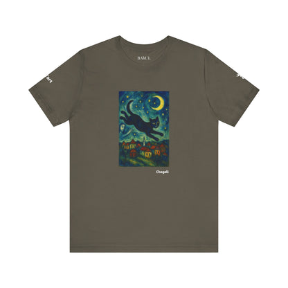 T-shirt unisex CATART - MARC CHAGALL - Un dipinto iconico rivisitato con i gatti