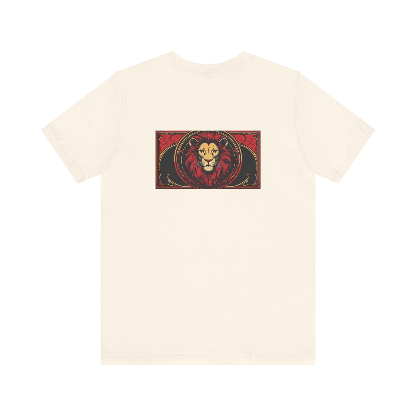 Leone - Zodiaco gotico, maglietta con grafica rossa sul retro. Zodiaco nell'ombra