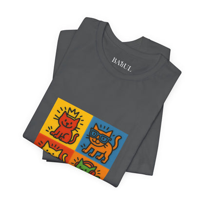 T-shirt unisex CATART - KEITH HARING - Un dipinto iconico rivisitato con i gatti