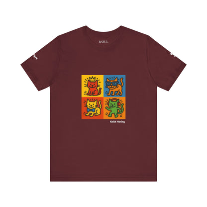 T-shirt unisex CATART - KEITH HARING - Un dipinto iconico rivisitato con i gatti