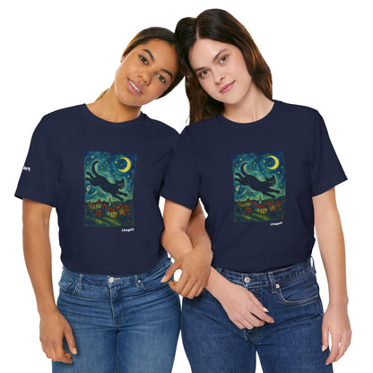 T-shirt unisex CATART - MARC CHAGALL - Un dipinto iconico rivisitato con i gatti