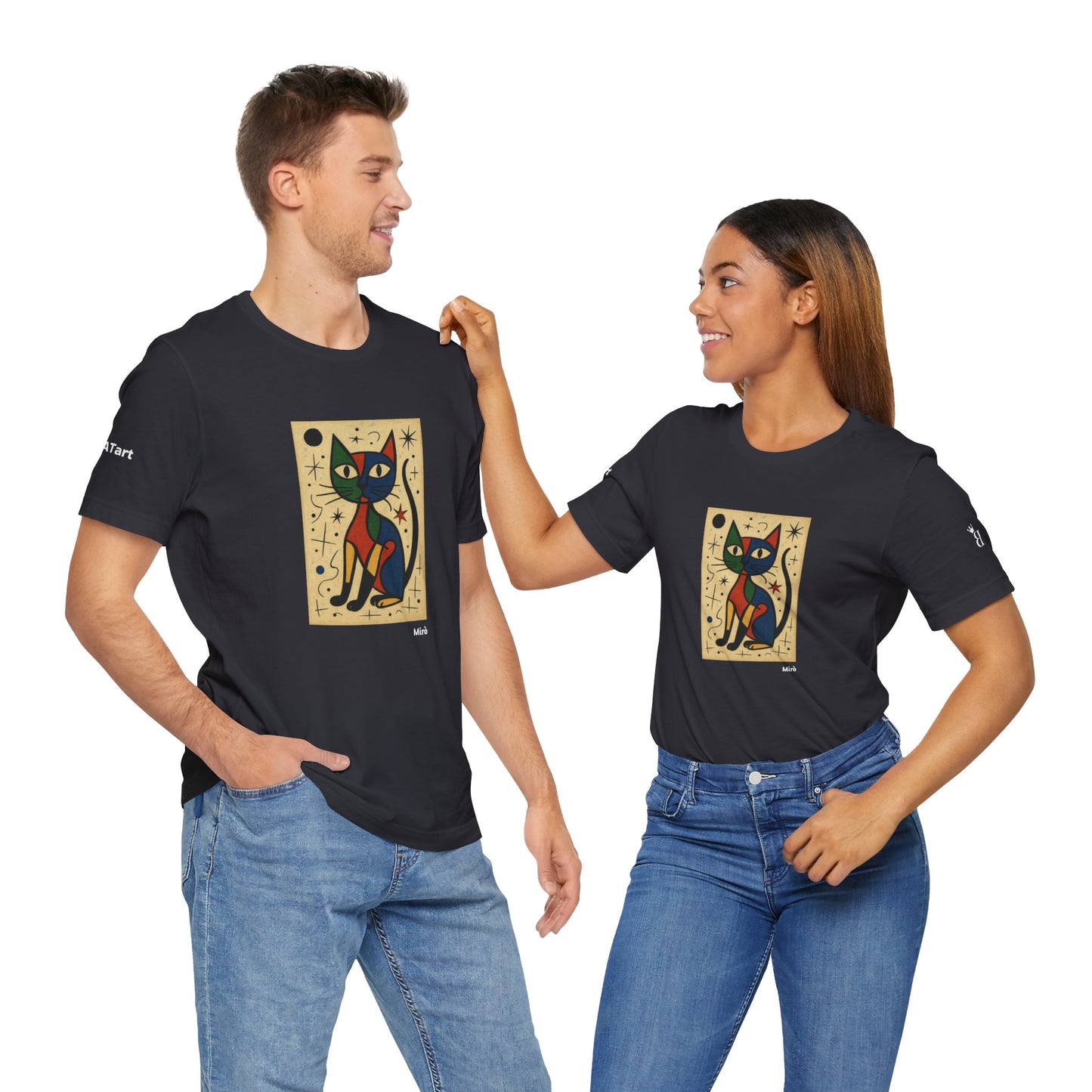 T-shirt unisex CATART - MIRO - Dipinto iconico rivisitato con i gatti