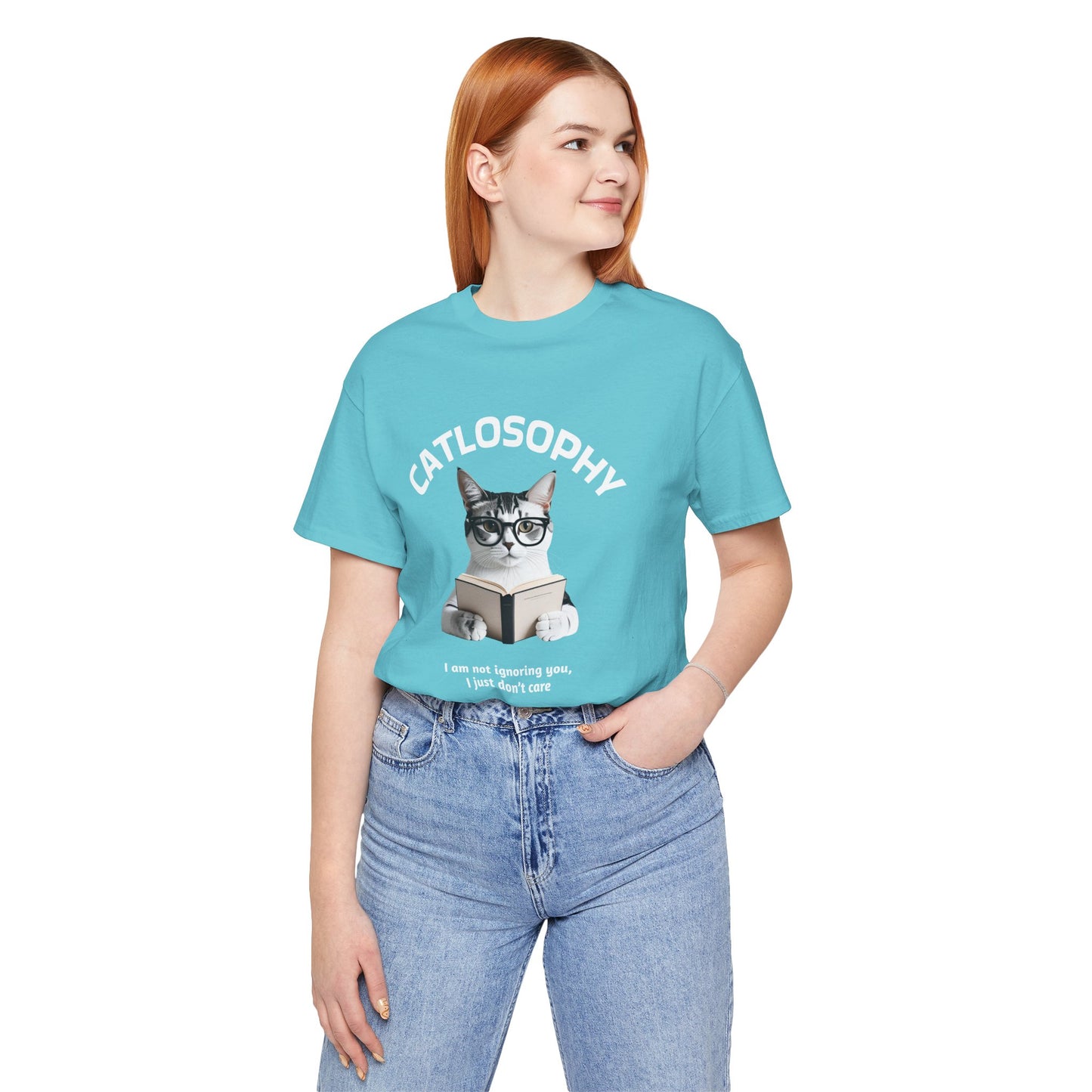 Catlosophy Unisex Jersey Maglietta a maniche corte – Design "Non ti sto ignorando, solo che non me ne frega niente"