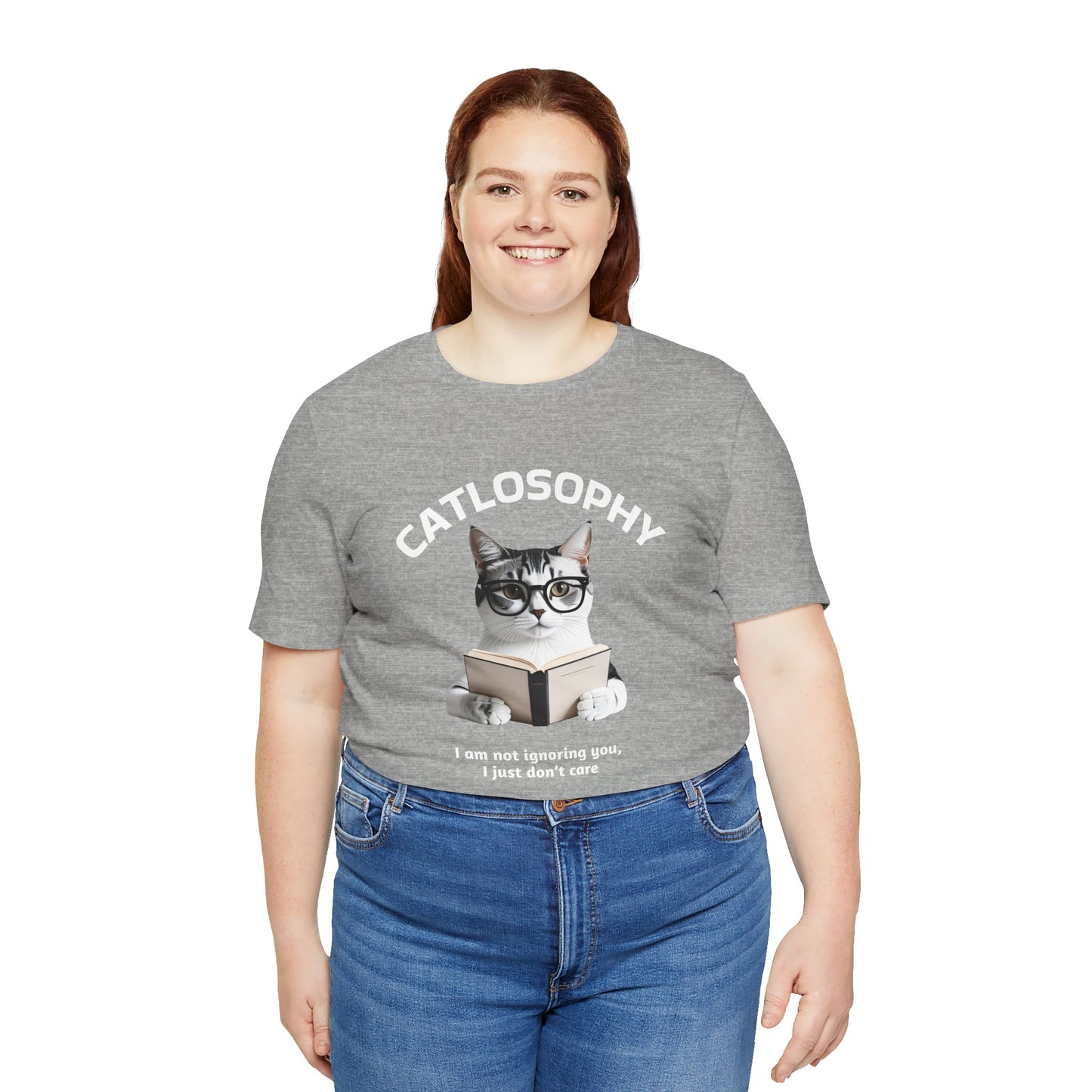 Catlosophy Unisex Jersey Maglietta a maniche corte – Design "Non ti sto ignorando, solo che non me ne frega niente"