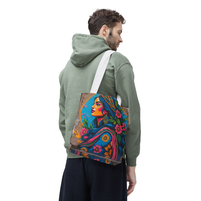 Artistic Surge - Eco-Friendly Canvas Tote Bag - FLOWERING WOMAN