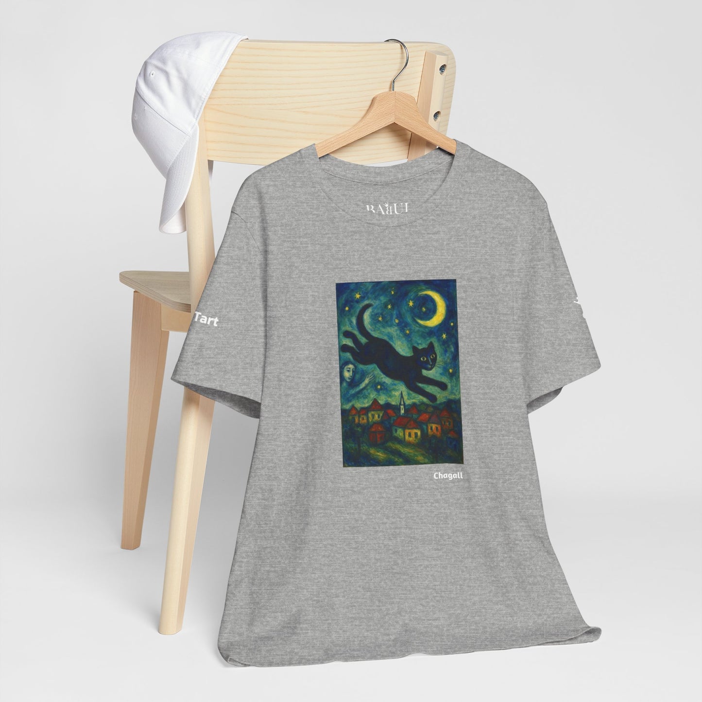 T-shirt unisex CATART - MARC CHAGALL - Un dipinto iconico rivisitato con i gatti
