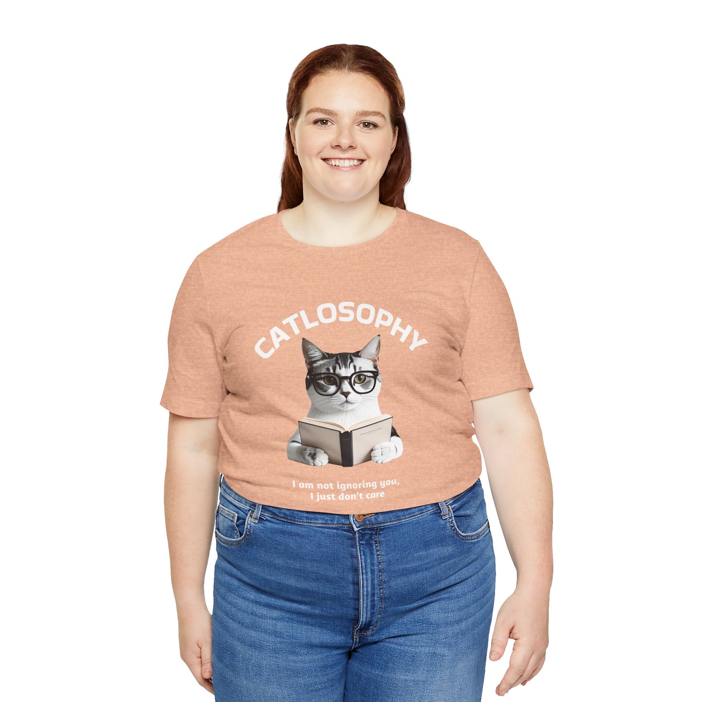 Catlosophy Unisex Jersey Maglietta a maniche corte – Design "Non ti sto ignorando, solo che non me ne frega niente"