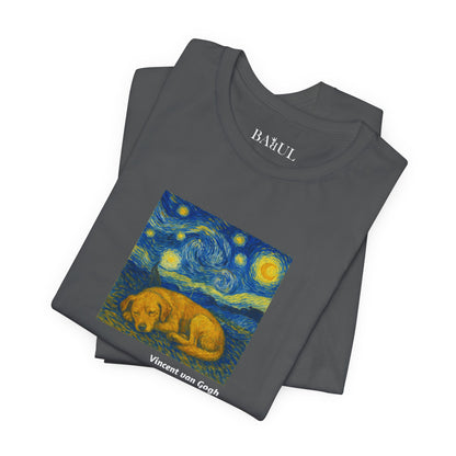 Unisex T-Shirt con cane DOGART  - VAN GOGH - Un dipinto iconico rivisitato con i cani