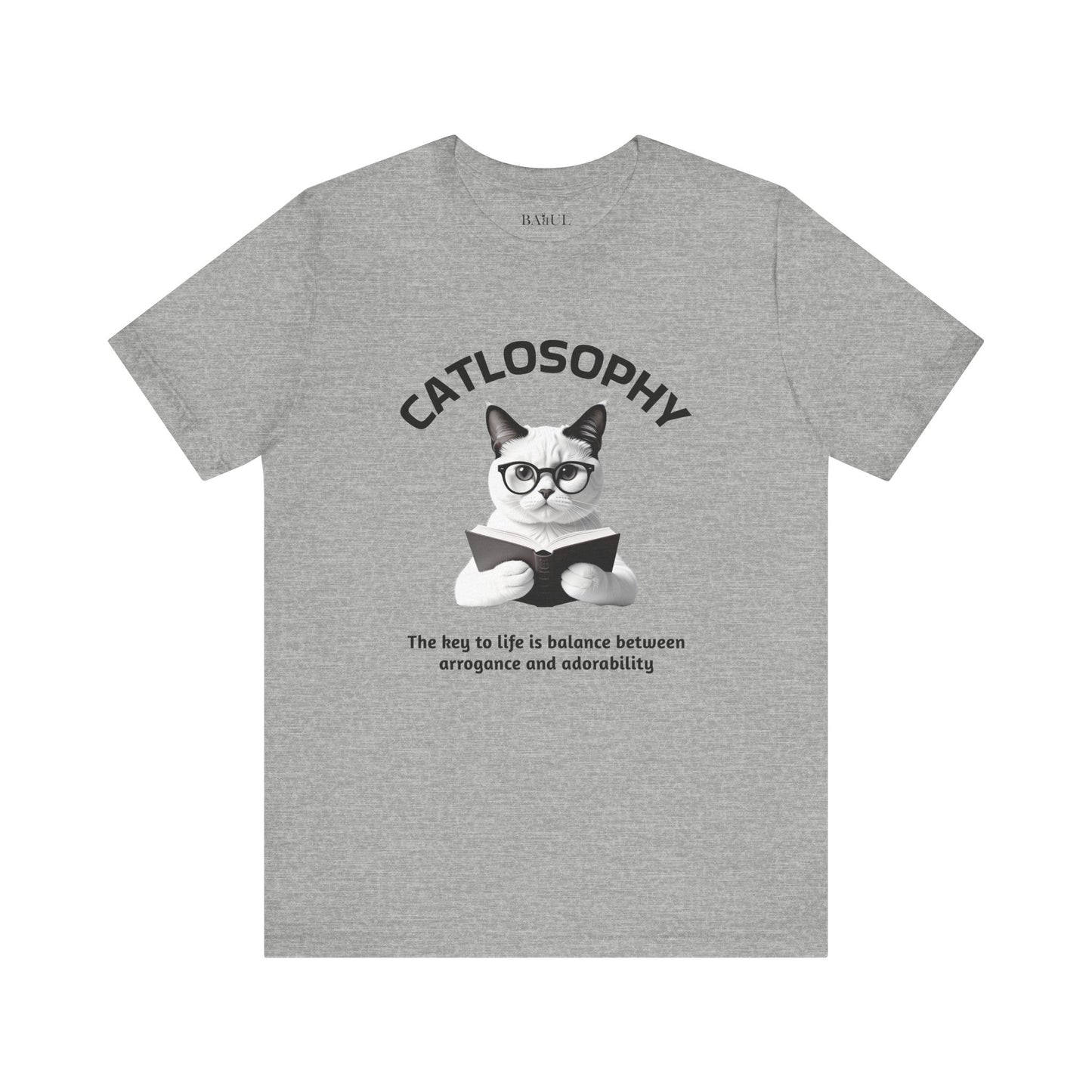 Catlosophy Maglietta unisex a maniche corte in jersey – Design "La chiave della vita"