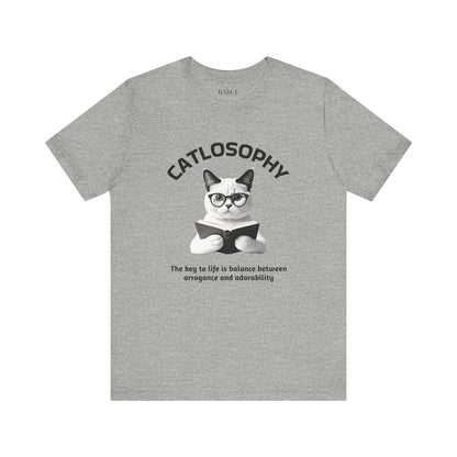 Catlosophy Maglietta unisex a maniche corte in jersey – Design "La chiave della vita"