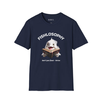 Maglietta unisex Fishlosophy - Design con vibrazioni oceaniche e domande sulla vita - PERLE DI SAGGEZZA DAL MONDO DEI PESCI