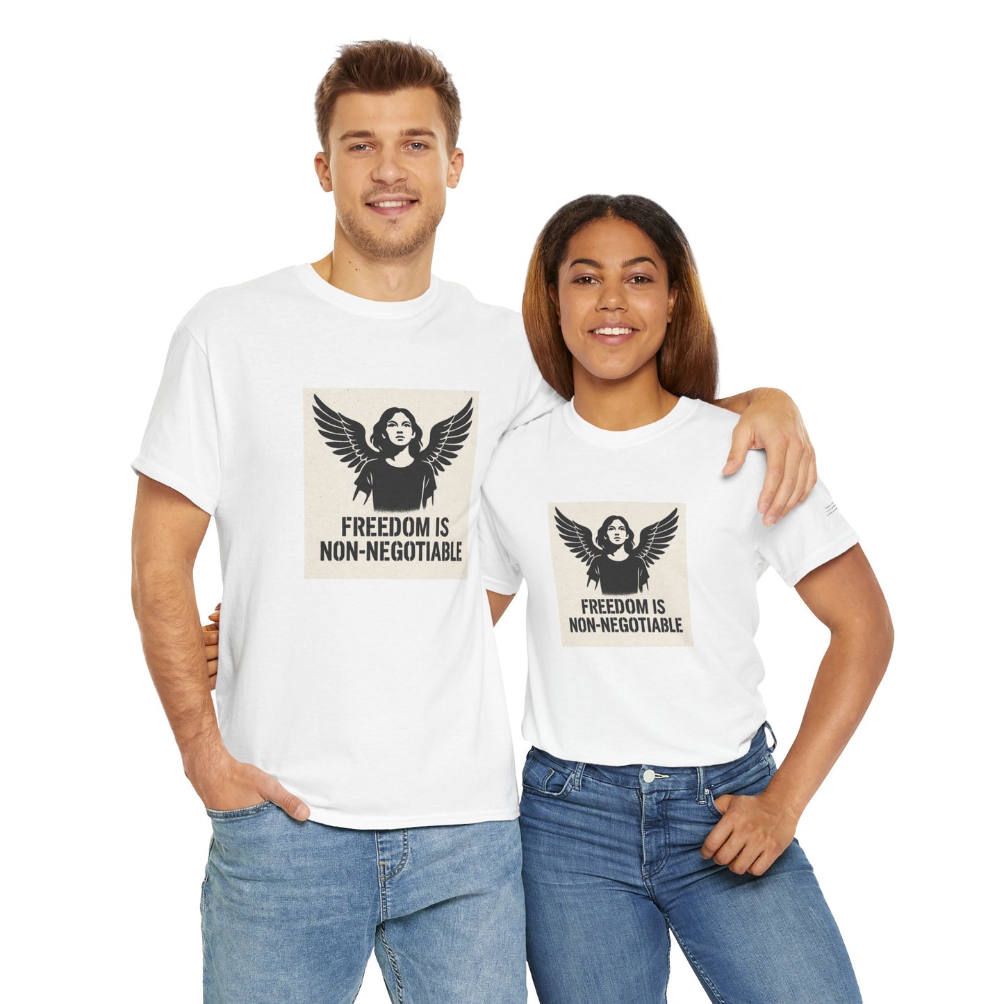 Rebel Graphic Tee - Unisex Heavy Cotton T-Shirt for the Wild at Heart. Rebel Tees, Born to Be Worn - FREEDOM IS NON-NEGOTIABLE