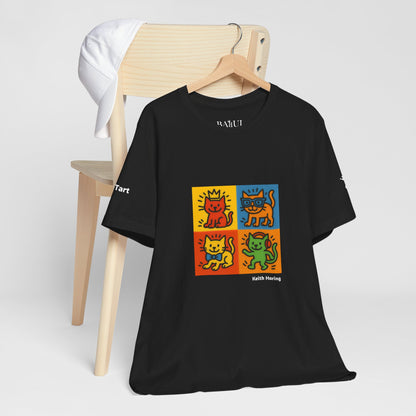 T-shirt unisex CATART - KEITH HARING - Un dipinto iconico rivisitato con i gatti
