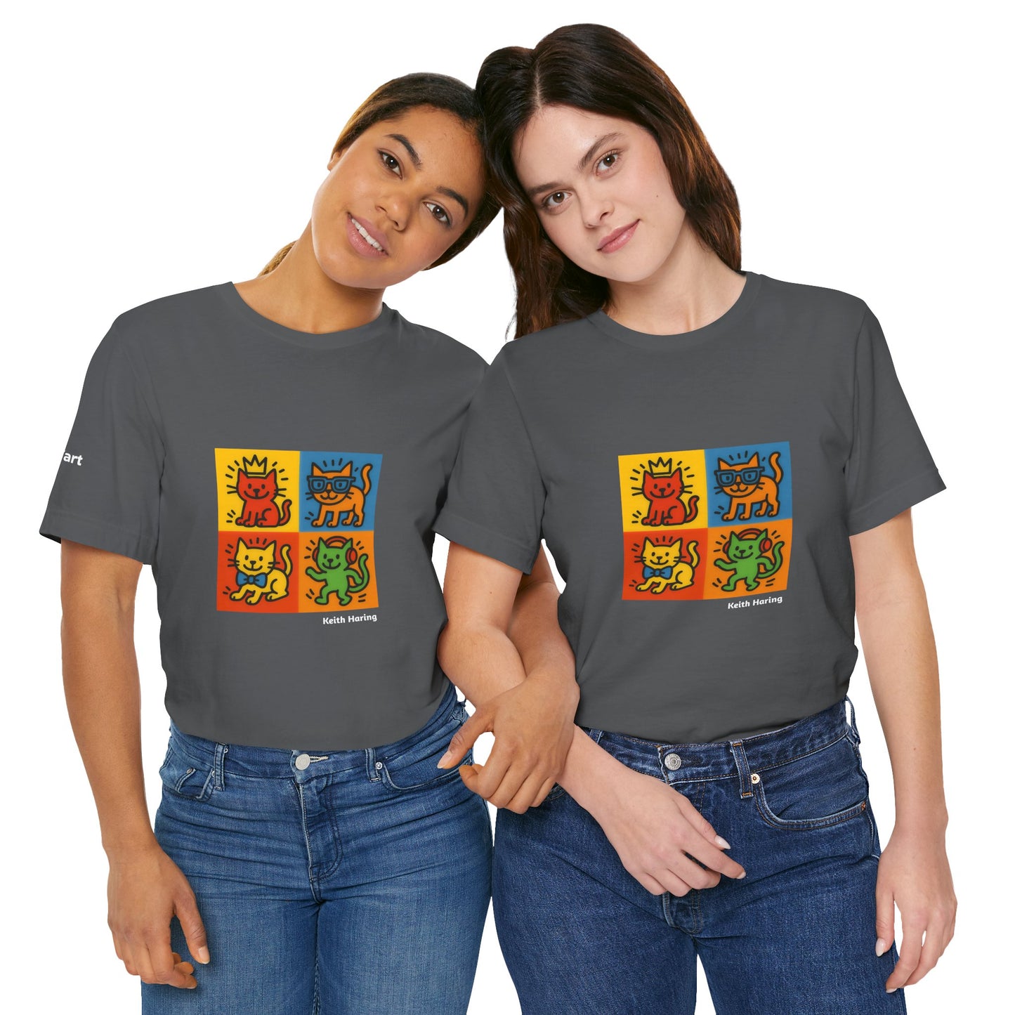 T-shirt unisex CATART - KEITH HARING - Un dipinto iconico rivisitato con i gatti