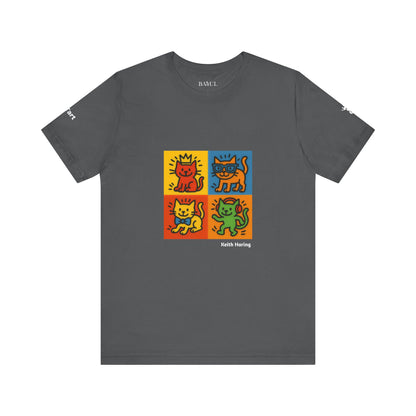 T-shirt unisex CATART - KEITH HARING - Un dipinto iconico rivisitato con i gatti