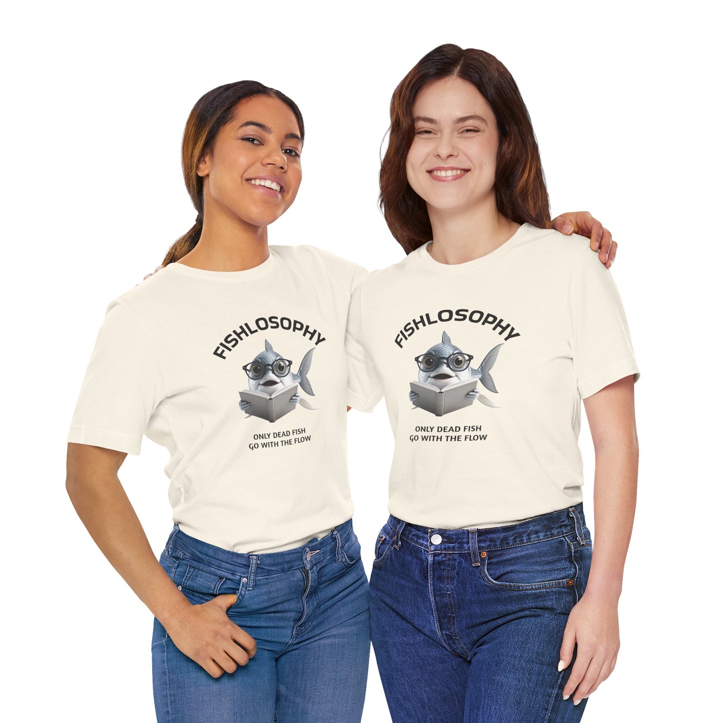 Fishlosophy Unisex Jersey Maglietta a maniche corte – Le profondità dell'oceano non sono per i deboli di cuore.