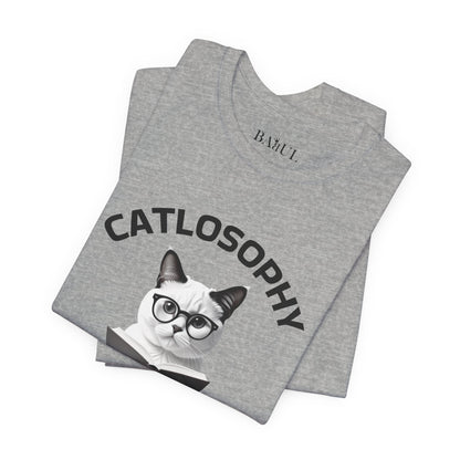 Catlosophy Maglietta unisex a maniche corte in jersey – Design "La chiave della vita"