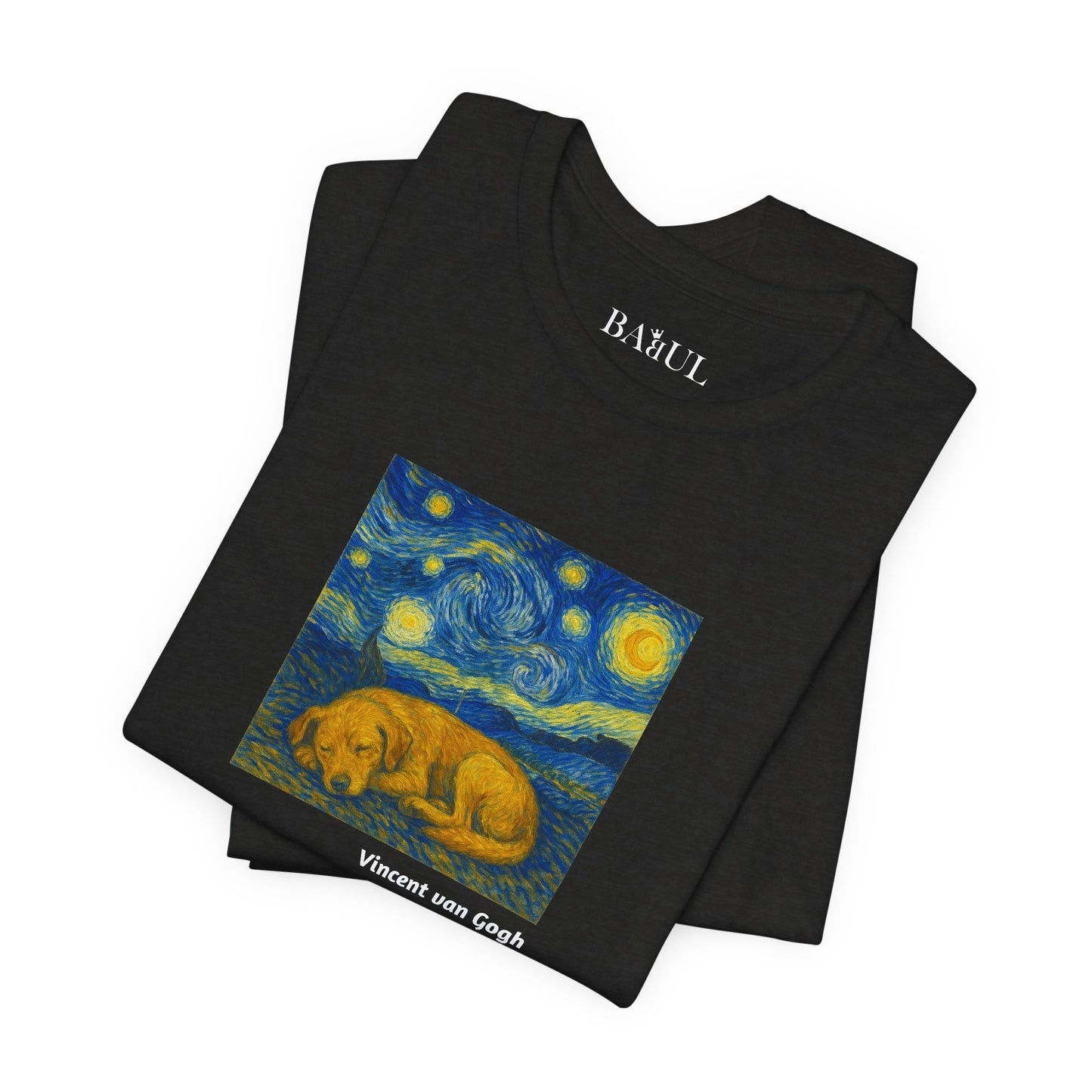 Unisex T-Shirt con cane DOGART  - VAN GOGH - Un dipinto iconico rivisitato con i cani