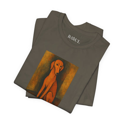 Unisex T-Shirt con cane DOGART  - MODIGLIANI - Un dipinto iconico rivisitato con i cani