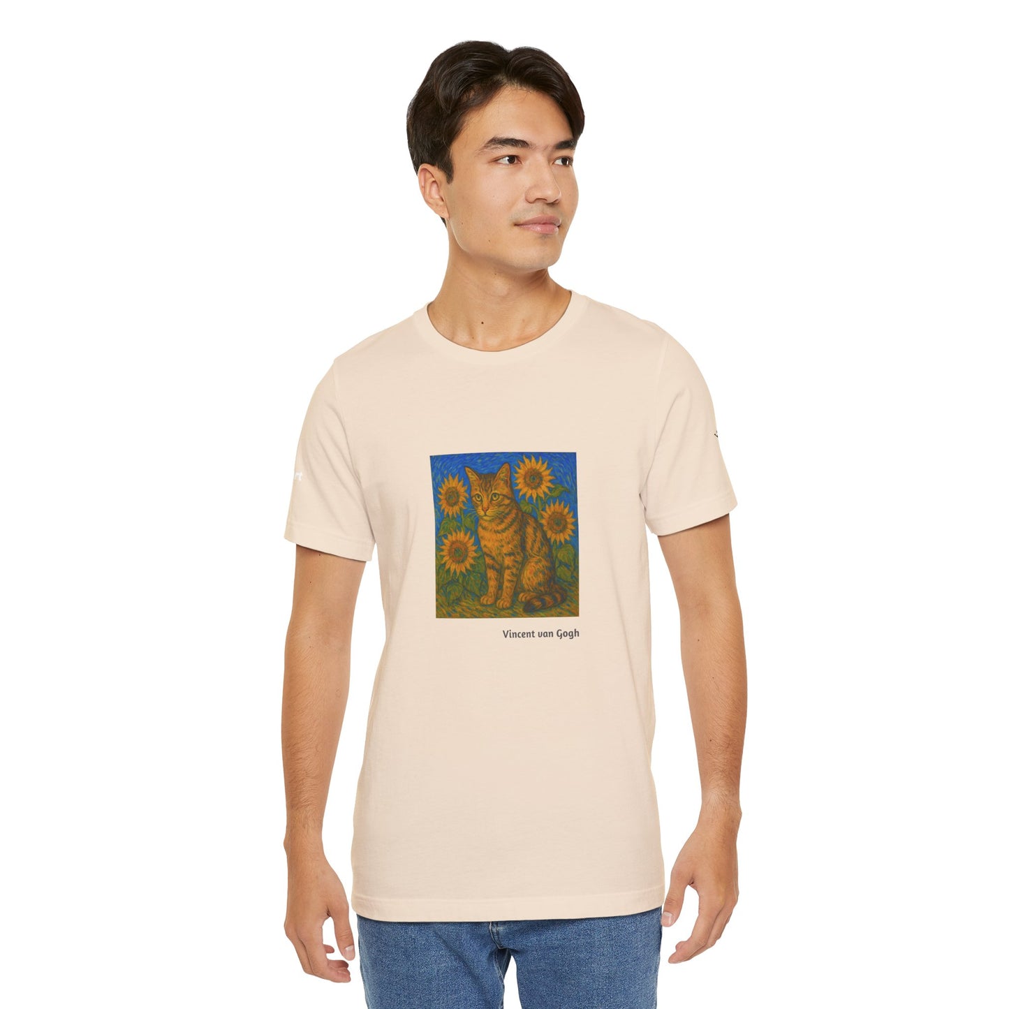 T-shirt unisex CATART - Vincent van Gogh - Un dipinto iconico rivisitato con i gatti